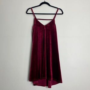 Mimi Chica Burgundy Velvet Dress - Size Small